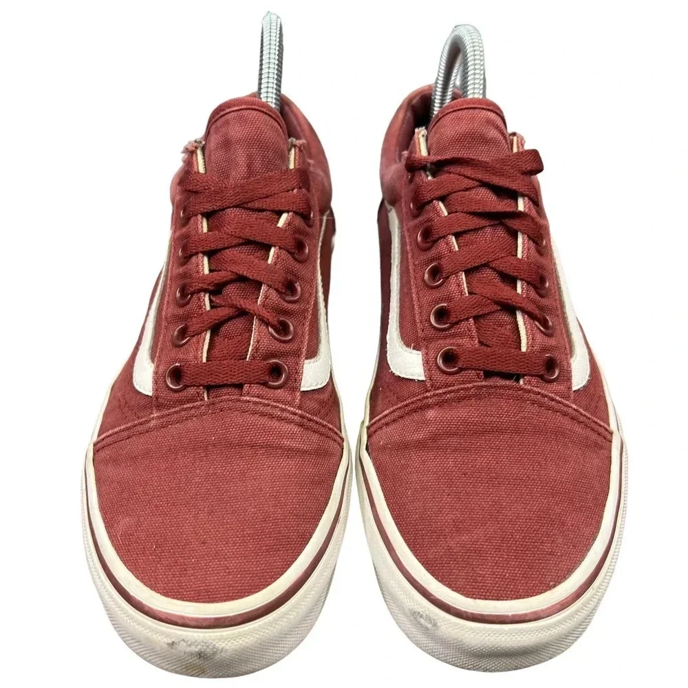 VANS Old Skool Burgundy Canvas Unisex Lace-Up‎ Sneakers Men's 6/Women's 7.5